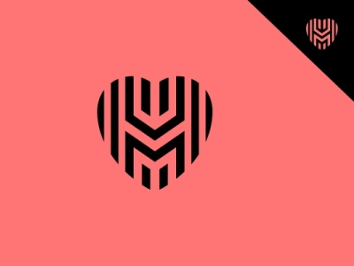 MH or HM Heart Style Logo