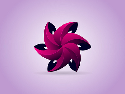 3D flower Logo 3d beauty creative ecology flower geometric icon leaf logo modern shape symbol