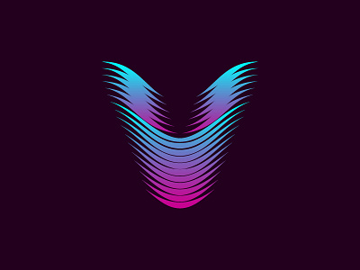 Letter V modern Wave line Logo brand color colorful creative curve letter logo modern symbol trendy v wave