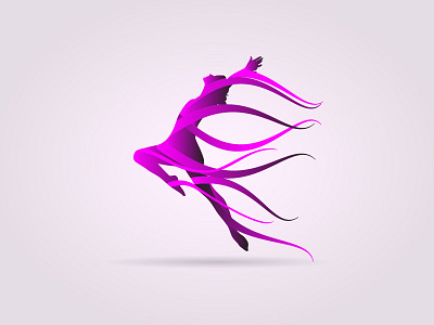 women Dance logo ballet beauty body dance exercise female fitness girl health logo modern violet