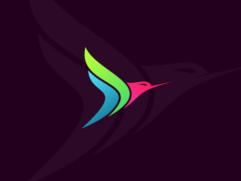 Colorful Bird Logo Concept simple creative trendy flying freedom wing color modern concept symbol logo bird