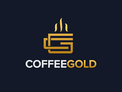 Coffee Gold Logo bar brand coffee cup design espresso gold hot identity logo luxury mug