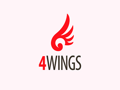 wings logo concept 4 bird fly hand idea logo modern number shape trendy wing wings