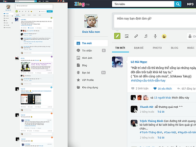 Zingme Redesign feed feedstream flat social network ui web design webapp
