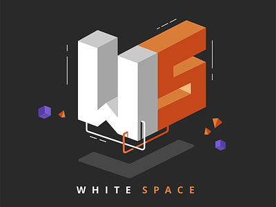 White Space letter block geometric illustration letter orange s typo typography w white whitespace