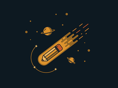 Pencil Meteor affinity design design tool drawing illustration meteor pencil planet space tools