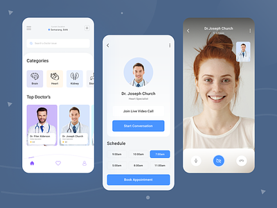 Medical Mobile App app app design application clean ui doctor doctor appointment health healthcare help medical app medical care medical design medicine mobile app mobile design mobile ui patient patient app therapy ux