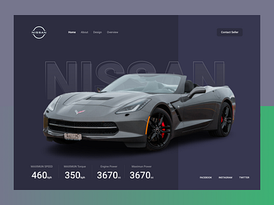 Car Landing Page 3d website design