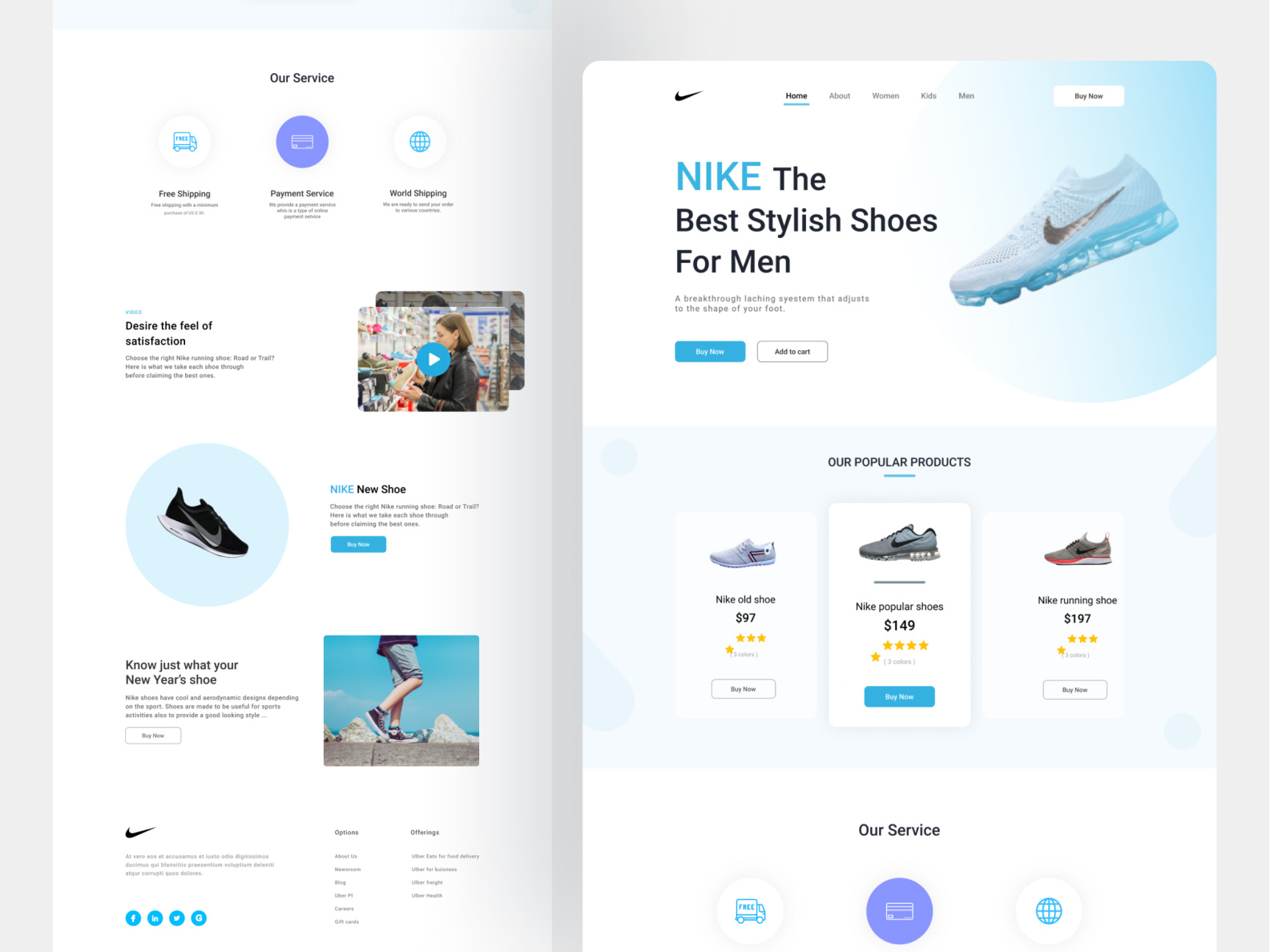 Nike shoe landing page by Abir Shakhawat🔥 on Dribbble