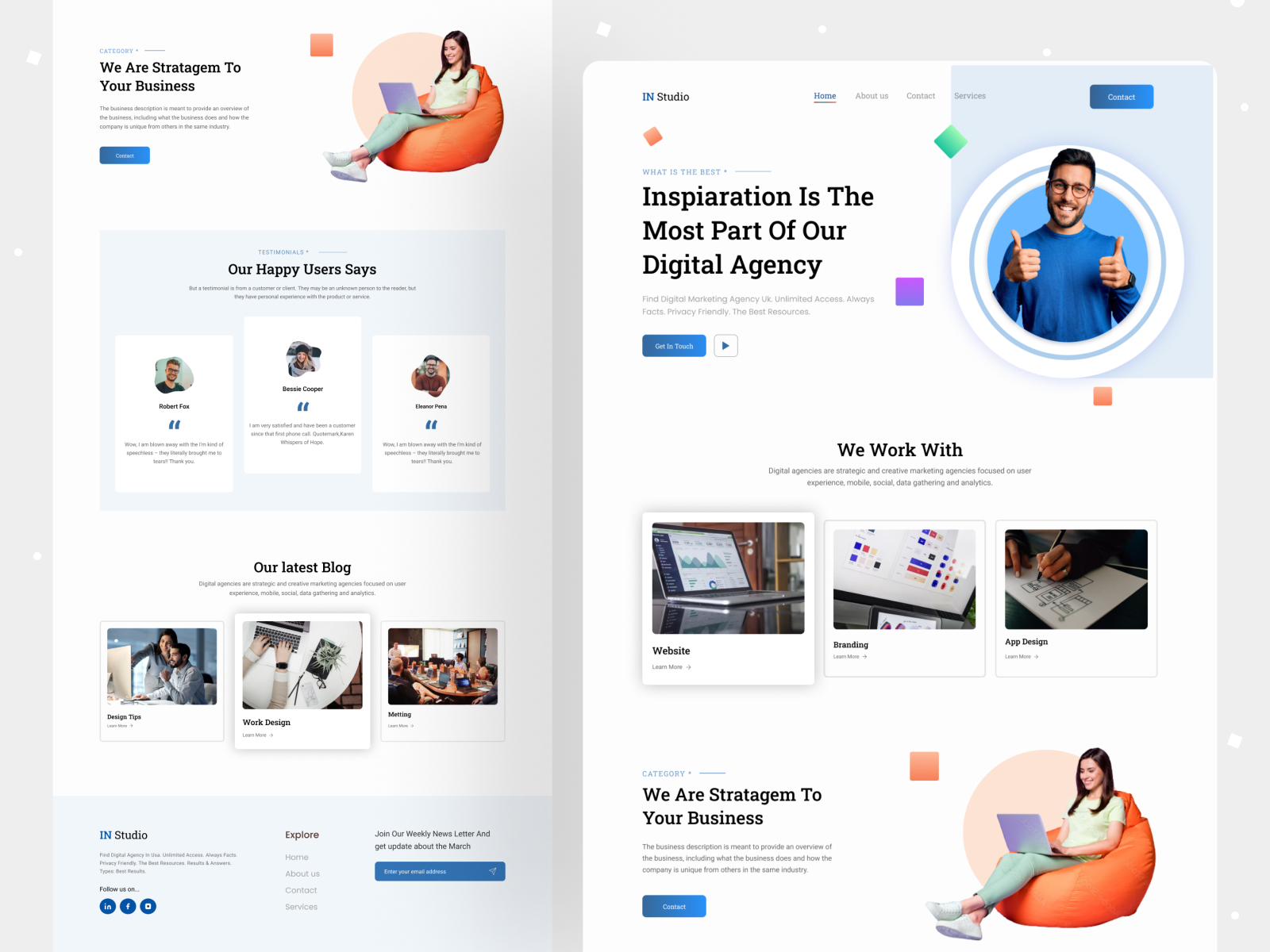 Digital Agency Landing Page by Abir Shakhawat🔥 on Dribbble