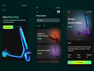 Electric Scooter - Web Layout