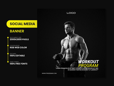 Impeccable Fitness🔩 Banner Designs✨ for Social Media app design coach design exercise fitnes fitness app gym gym app health minimal mobile mobile app mobile design sport ui ux virtual reality workout workout app workouts