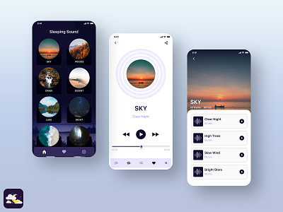 Sleeping Sound Meditation App UI Design