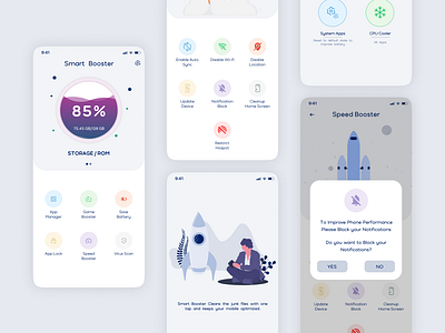 Speed Booster App UI Design