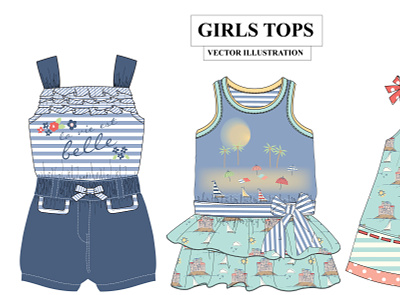Girls Tops Collection branding clothes graphic design illustration indian fashion indian tops