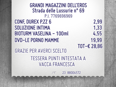 Grandi Magazzini Dell' Eros Ticket mall ticket