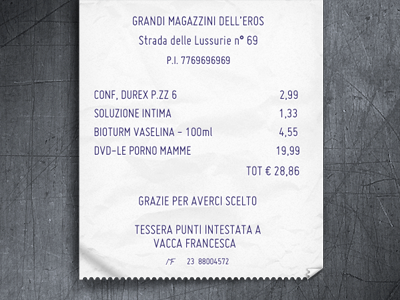 Grandi Magazzini Dell' Eros Ticket New