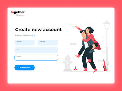 The concept of a registration form for a dating site design figma ui ux web