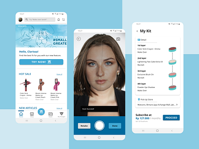 Redesign: Paraplus - A Smart Application for Make Up blue design makeup mobile paragon redesign redesign concept ui