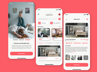 Boarding House Rent Apps - UI Design boarding house rent figma ui ui design