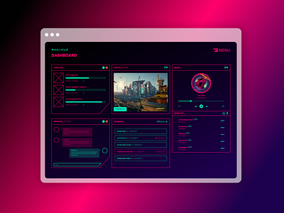 Cyberpunk Theme - Dashboard UI Design cyberpunk figma ui ui design