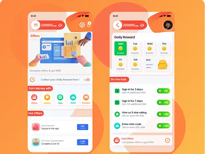 E-Money : Reward App UI app design graphic design illustration ui ux