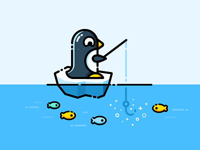 Penguin fishing