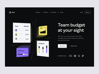 Office budgeting & planning. Landing page.