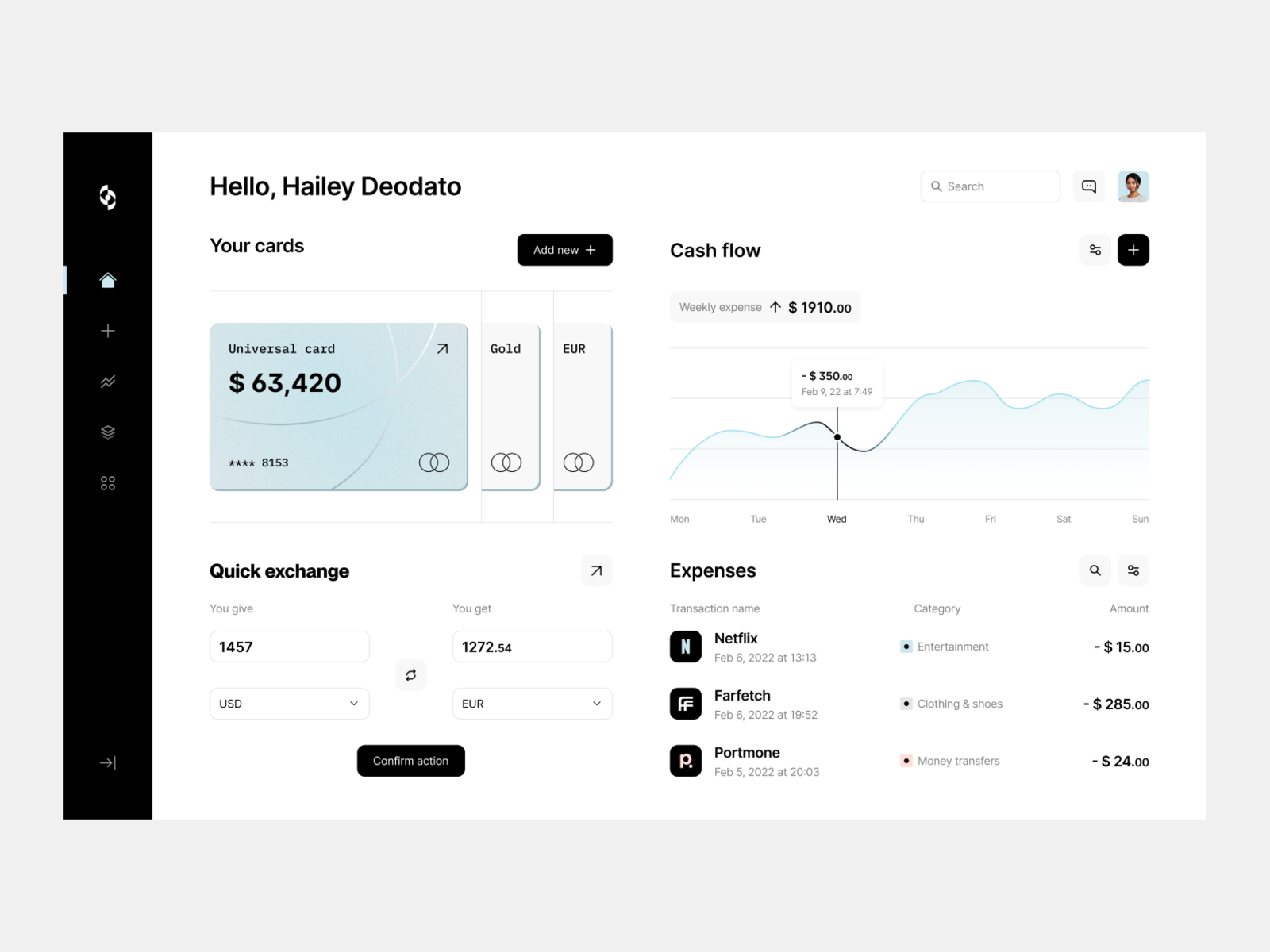 Digital banking. Dashboard screen. by Artem for Implse on Dribbble