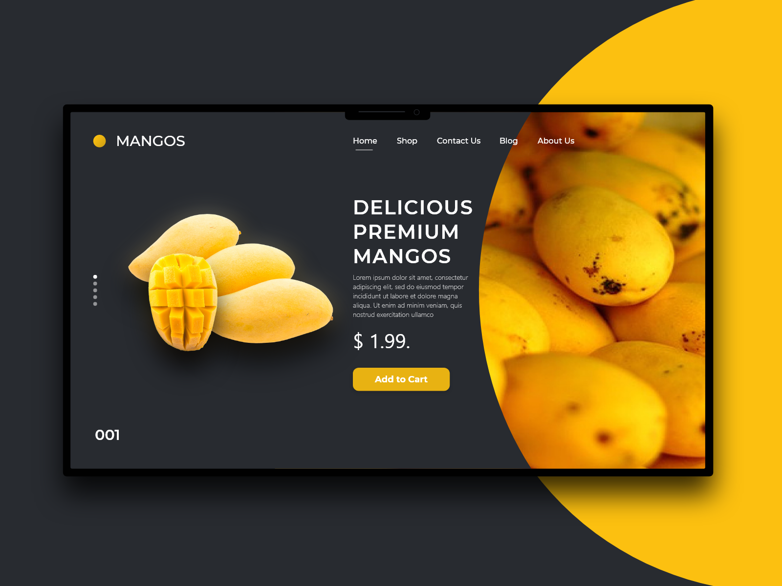 Delicious Mango site Banner by Juber Morkas on Dribbble