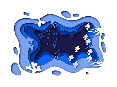papercut ocean design illustration
