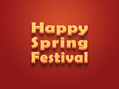 Happy Spring Festival china happy icon typography vector