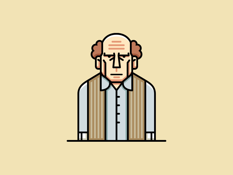 A Geezer character icon illustration person vector