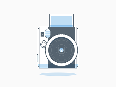 A Instax Mini camera cute design icon illustration install mini logo