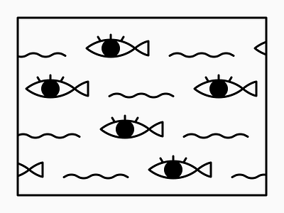 The Sea art eye fish icon illustration sea vector