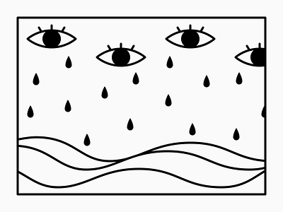 The Rain art eye icon illustration rain sea tear vector