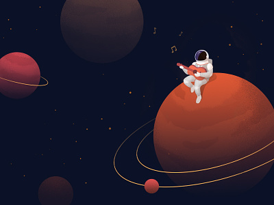 Starman astronaut davidbowie illustration mars space spaceman