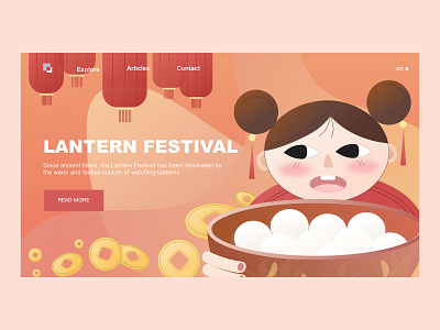 Lantern Festival design flat illustration ui
