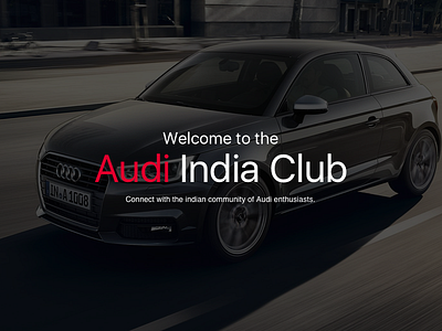 Audi community design audi indore community mumbai layout ui ux web