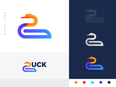 Duck Logo Mark abstract logo animal bird brand identity branding design duck duck mark geometry icon illustration line logo logo design logotype minimal minimalism modern logo negative ui