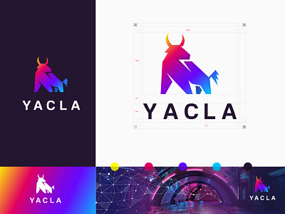 Yacla Logo angry brand identity branding buffalo bull bullfight business character cow horn identity logo logomark logotype ox strong symbol typography vector yac
