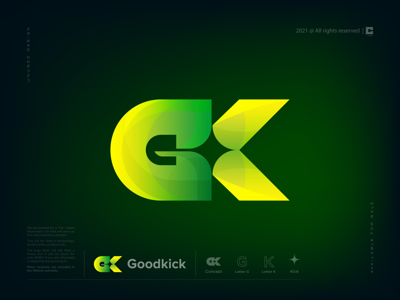 Goodkick unused Logo Concept by DeftBranding | Logo Design on Dribbble