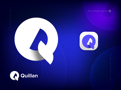 Futuristic logo mark for Quillan tech company