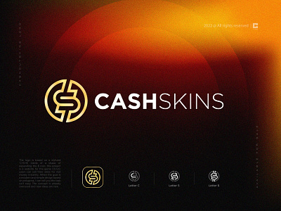 CASHSKINS LOGO DESIGN bitcoin branding coin finance icon identity logo logotype money monogram