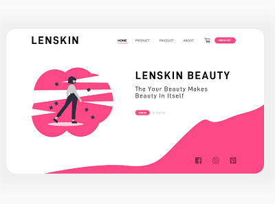 Lenskin - Web Design app branding design flat illustration minimal typography ui ux web webdesign