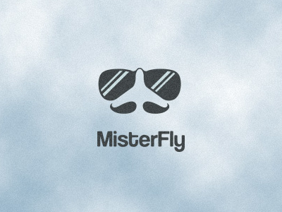 Mister Fly airplane blackandwhite eyeglasses fly logotype macho mister moustaches negativespace pilot unused