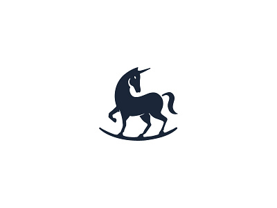 Rocking Unicorn bw horse logo magic mark rocking toy unicorn