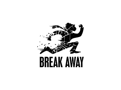 break away away bn glass logotype run rush shatter stress way