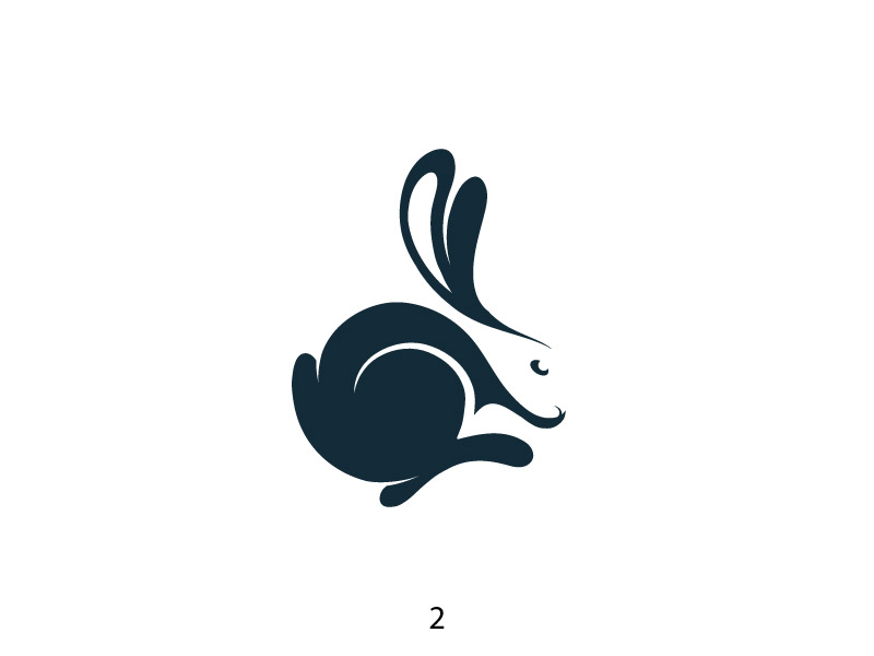 Bunny blacknwhite bunny logo mark rabbit simple variation version