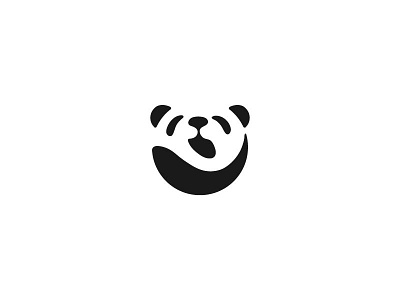Yawning Panda - SOLD blacknwhite brand icon logo mark negative space panda sleep yawn